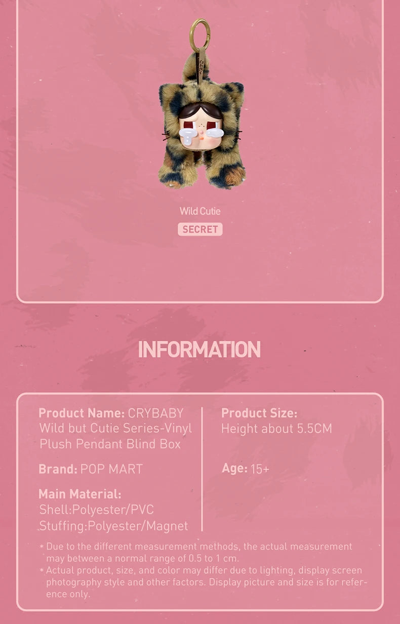 POP MART Crybaby Wild but Cutie Vinyl Plush Pendant Blind Box