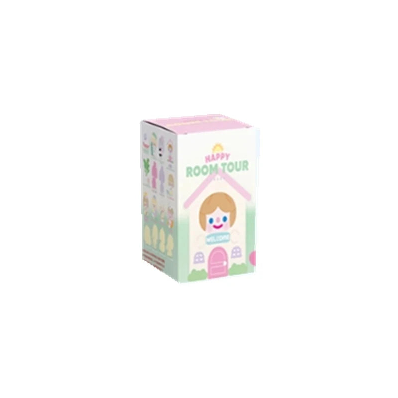 Small box with a cartoon house design on a white background