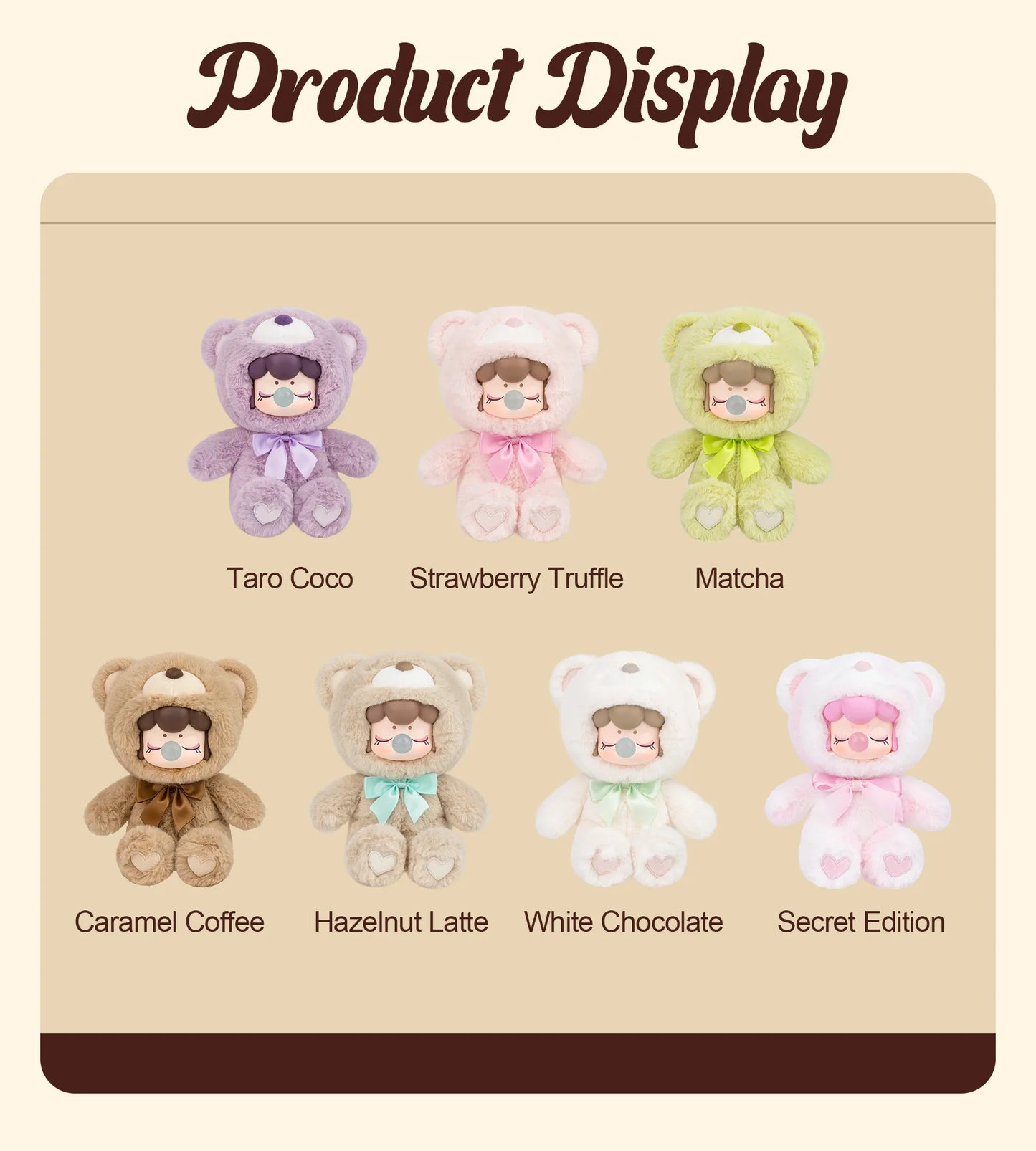 Rolife Nanci Chocolate Colorful Plush Bear Series Blind Box Figure