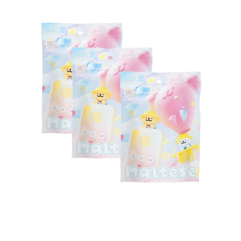 Maltese Puppy Head Mini Blind Bag | Anime-Style Desk Decoration Figures (1, 3 or 16-Pack)
