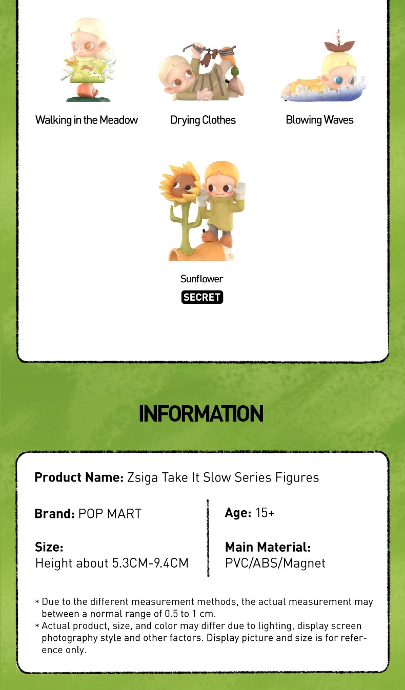 POP MART Zsiga Take It Slow Series Figures 1PC/12PCS Blind Box POPMART