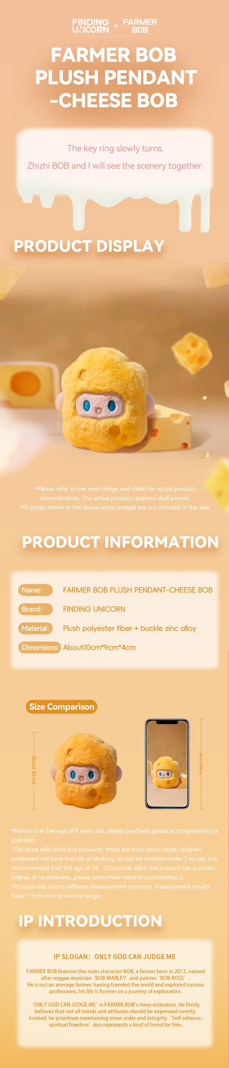 Farmer Bob Cheese Bob Ball Plush Pendant