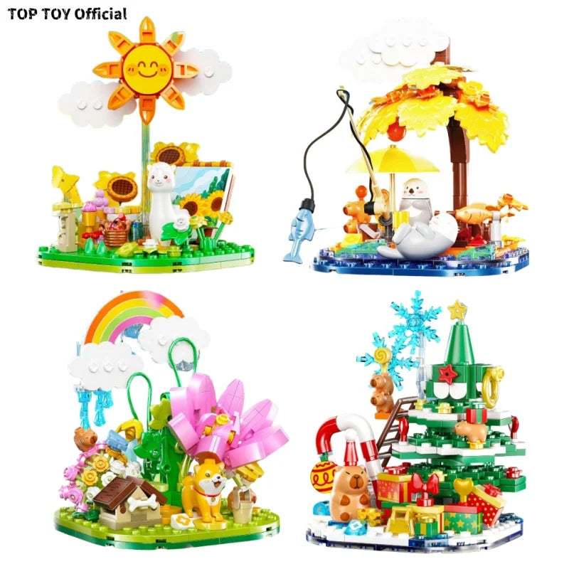 Cute Pet Paradise Four Seasons Story Series Building Blocks