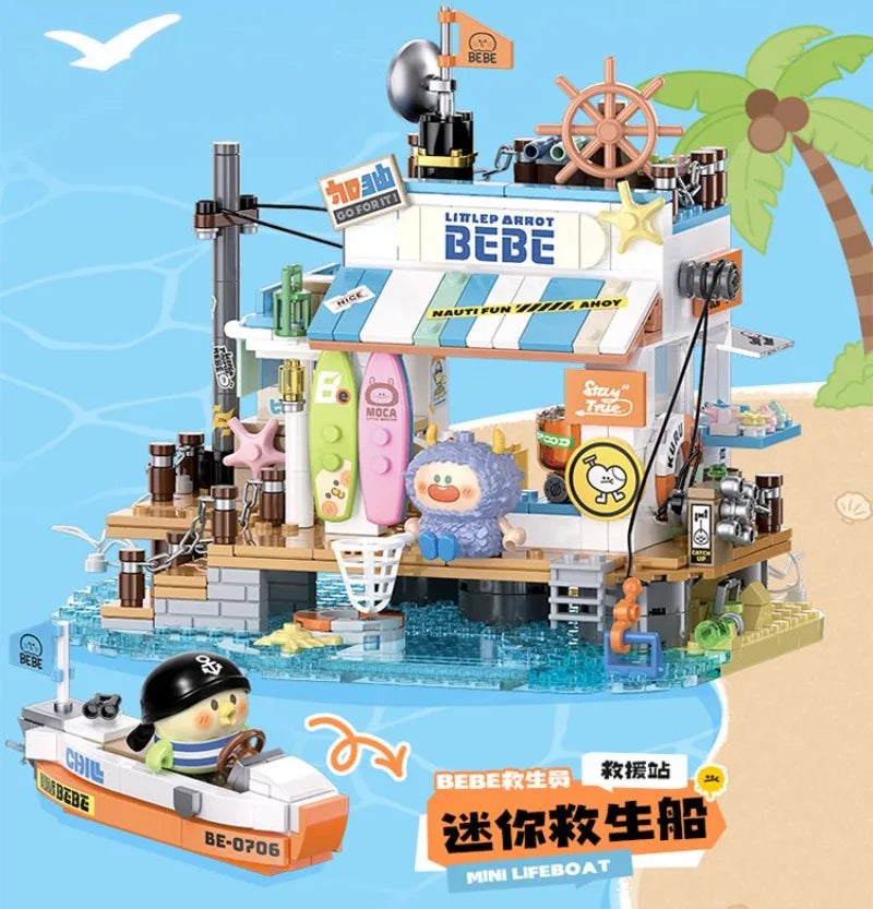 TOPTOY Building Block Parrot BEBE Vacation Series Building Block Small Particle Boy Girl Assembled Toy Model Ornament Gift