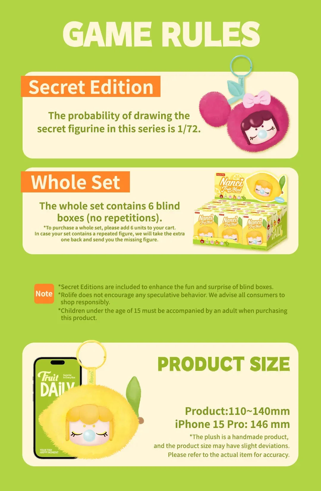 Rolife Nanci Fruit Mood Series Blind Box Plush Figures