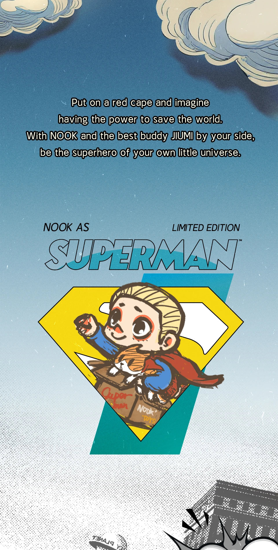 52TOYS NOOK 120% Limited Edition Cardboard Superman Figure