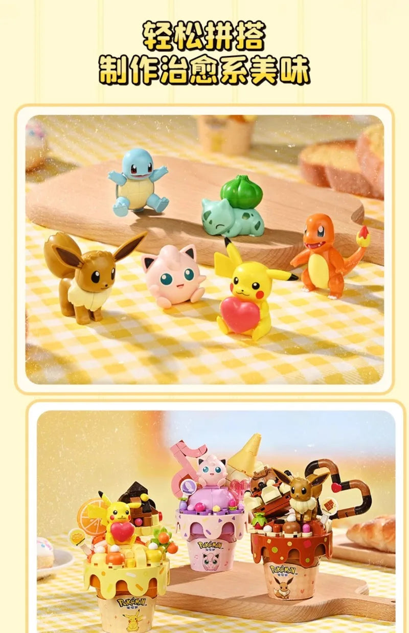 KEEPPLEY Pokémon Ice-Cream Cone Series Building Blocks Pikachu Eevee Squirtle