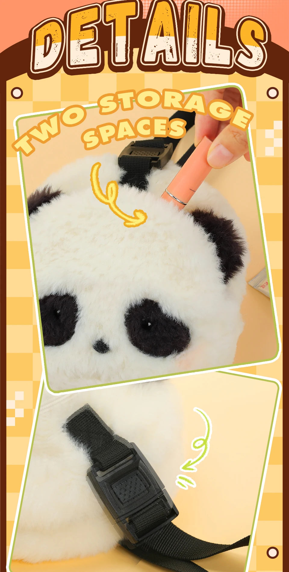 52TOYS Panda Roll Plush Crossbody Bag