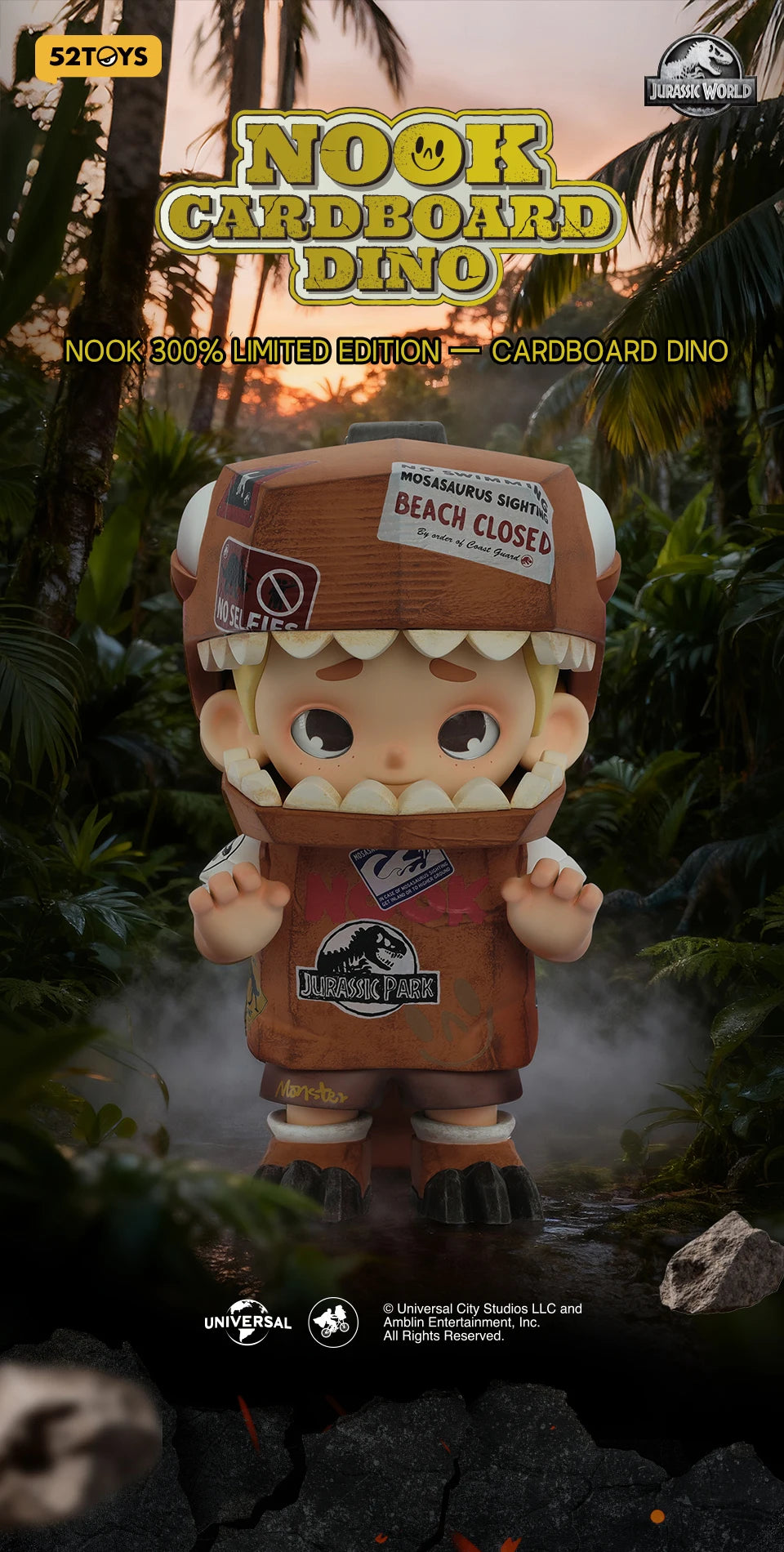 52TOYS NOOK 300% Limited Edition Cardboard Dino Figure