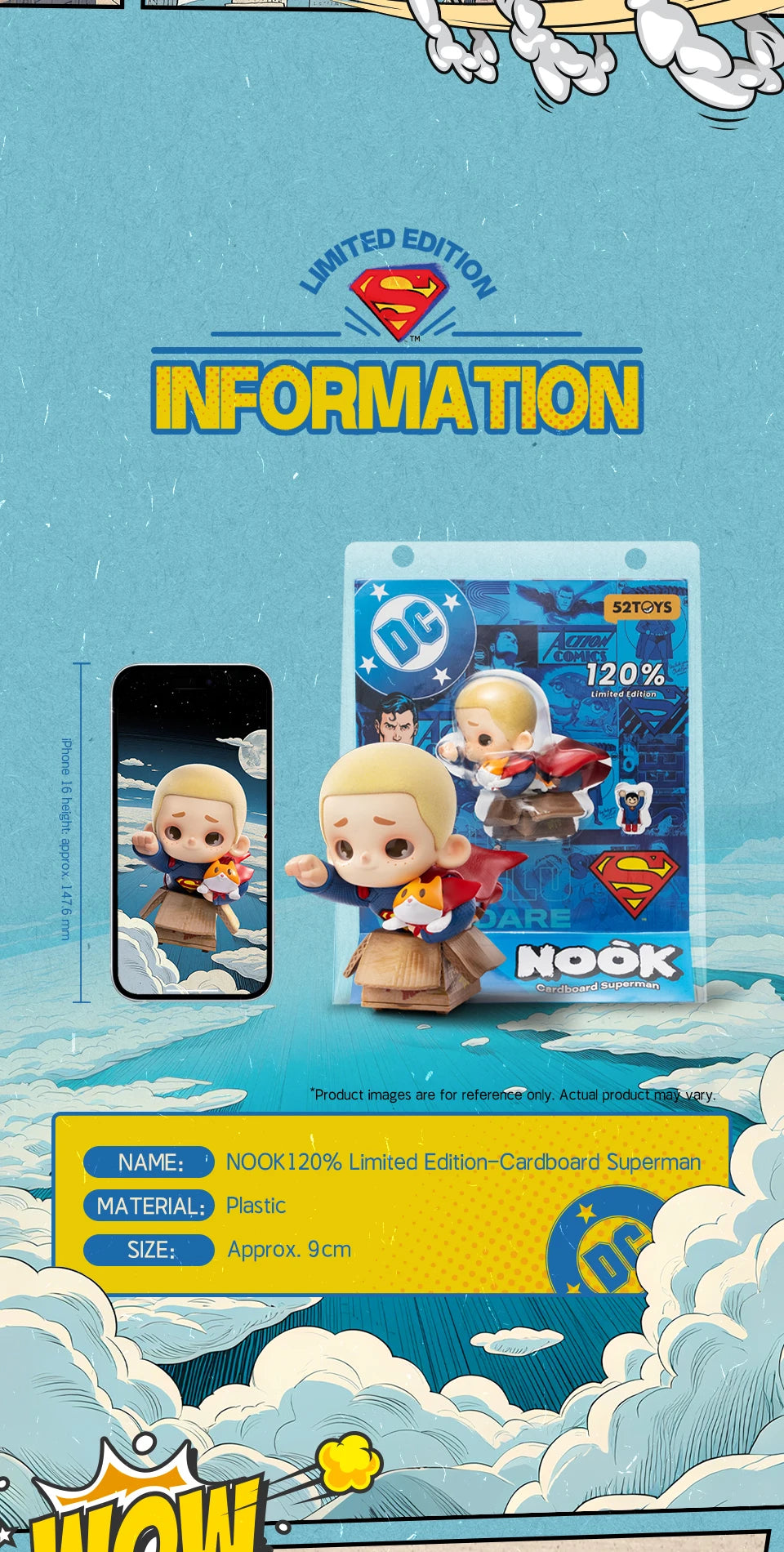 52TOYS NOOK 120% Limited Edition Cardboard Superman Figure