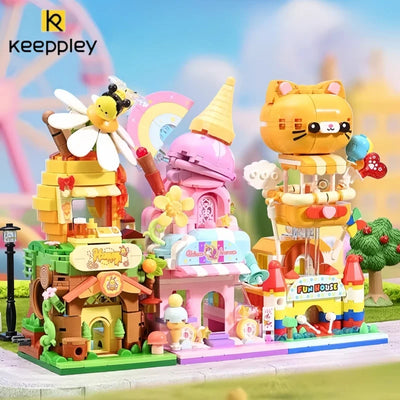 KEEPPLEY Unicorn Ice Cream Shop Street View Building Blocks
