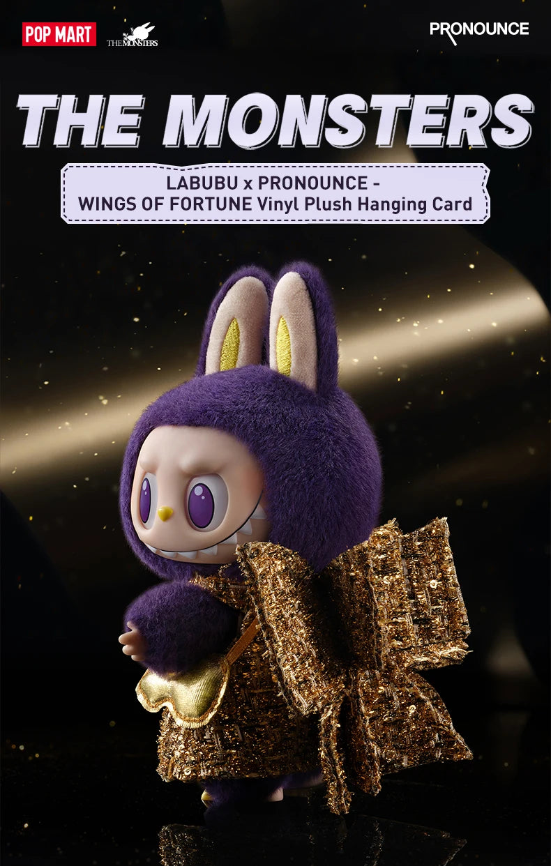 POP MART LABUBU x PRONOUNCE Wings of Fortune Vinyl Plush Hanging Card