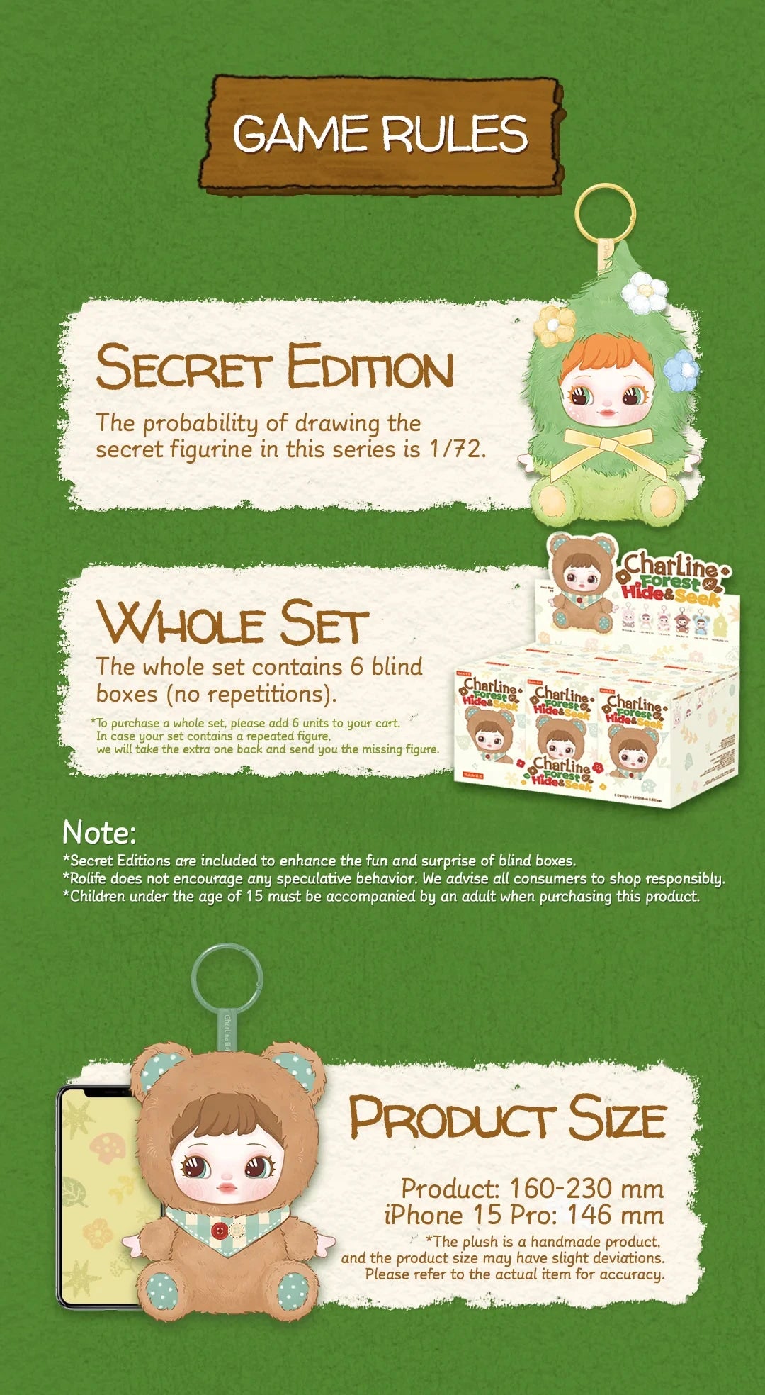 Rolife Charline’s Forest HideSeek Surprise Plush Pendant Blind Box
