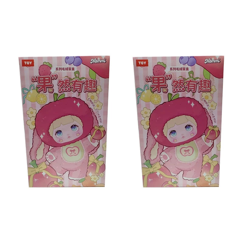 Two cartoon character packages with colorful designs on a white background