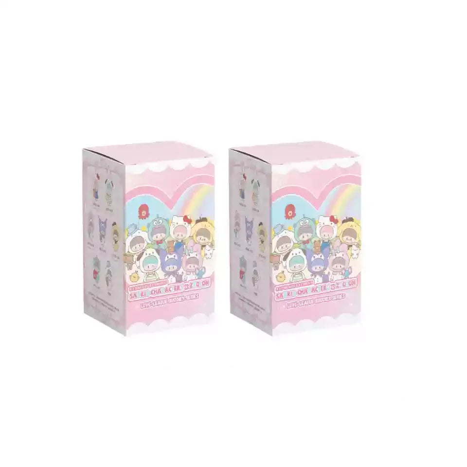 Two cartoon-themed boxes with colorful designs on a white background