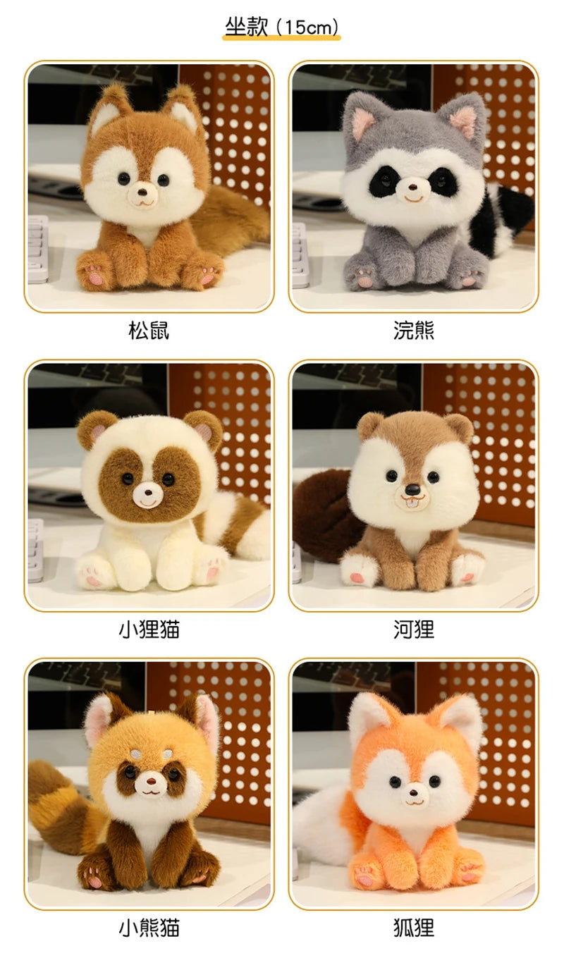 Cute Sitting Animals Plush – Red Panda, Fox, Sloth, Cat, Capybara & Pig
