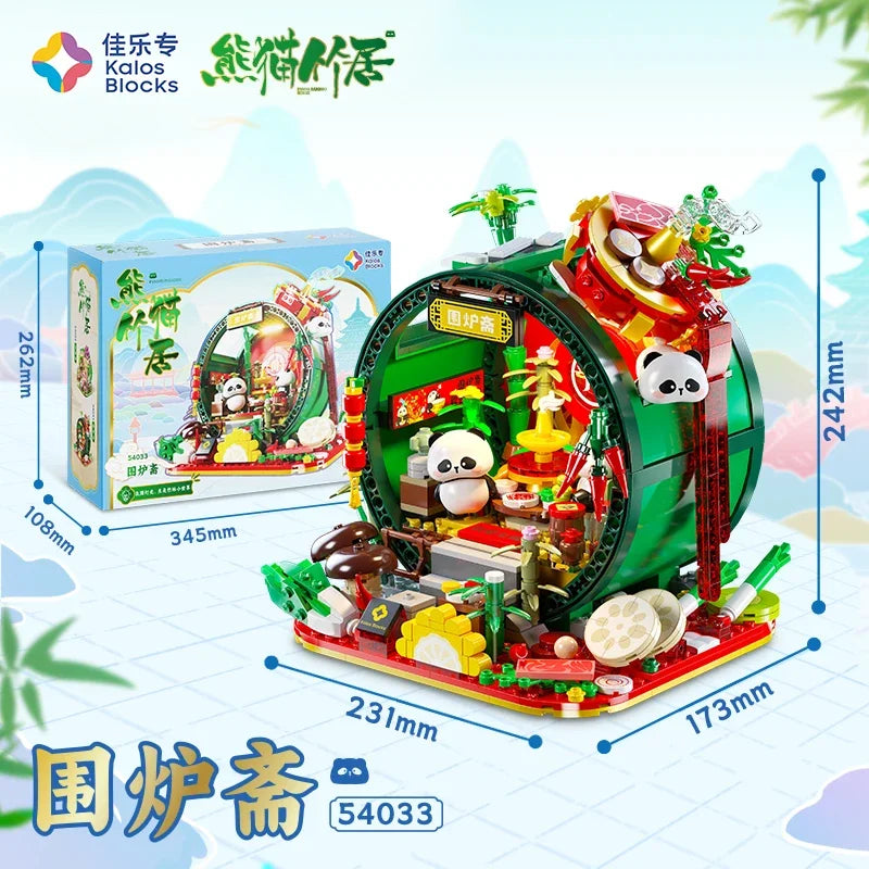 Panda Bamboo House Building Blocks Micro Block Set