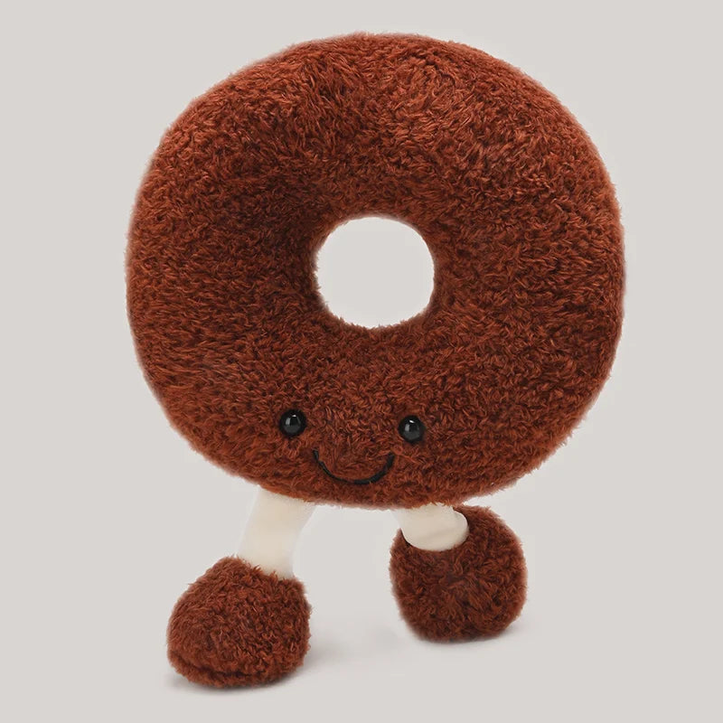 Kawaii Bakery Plush Set – Hamburger, Egg Tart, Toast, Bagel & Dorayaki Plushies