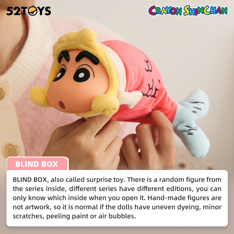 52TOYS Crayon Shinchan Floppy Fish Blind Box Anime Figure Collectible