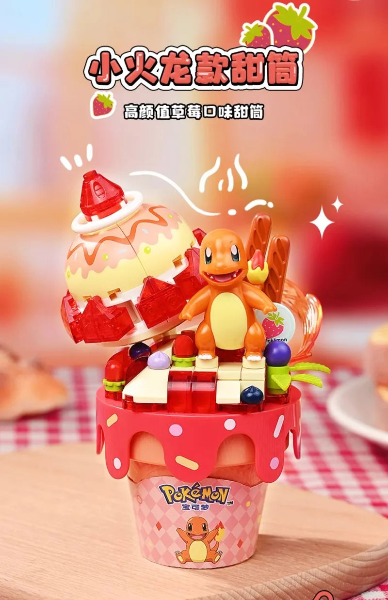 KEEPPLEY Pokémon Ice-Cream Cone Series Building Blocks Pikachu Eevee Squirtle