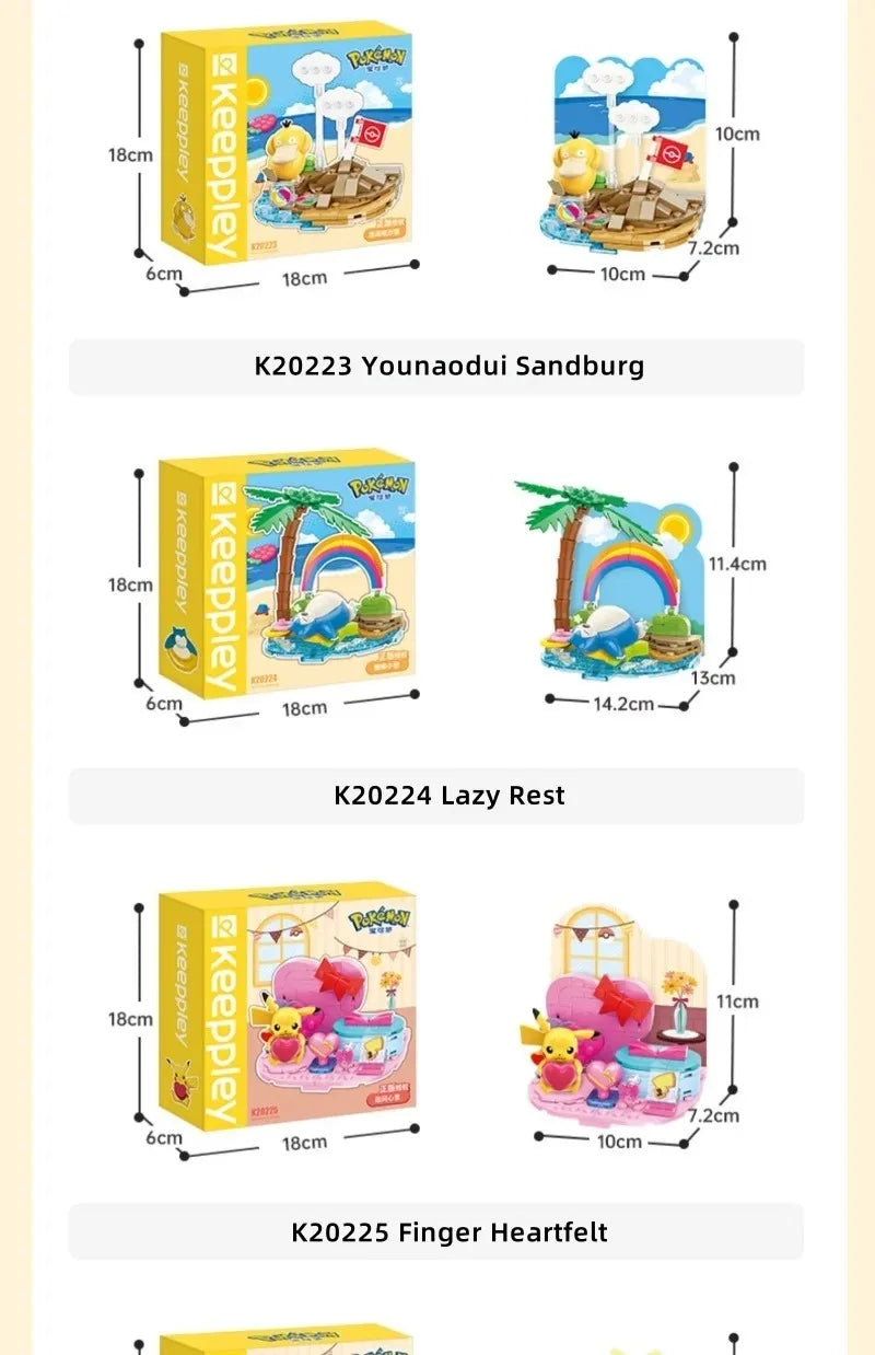 KEEPPLEY Pokémon Street Series Building Blocks Pikachu Eevee Psyduck