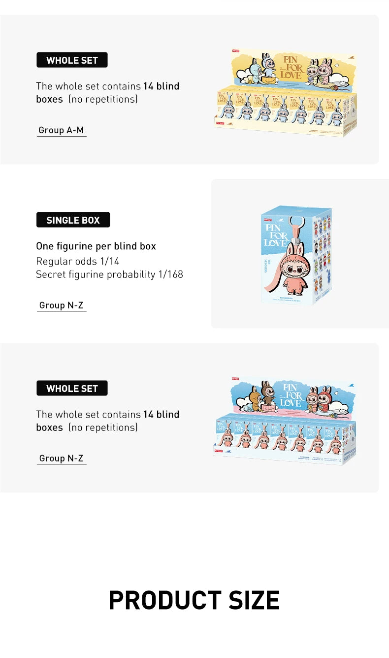 POP MART The Monster Pin for Love Series Blind Box Pendant Whole Set