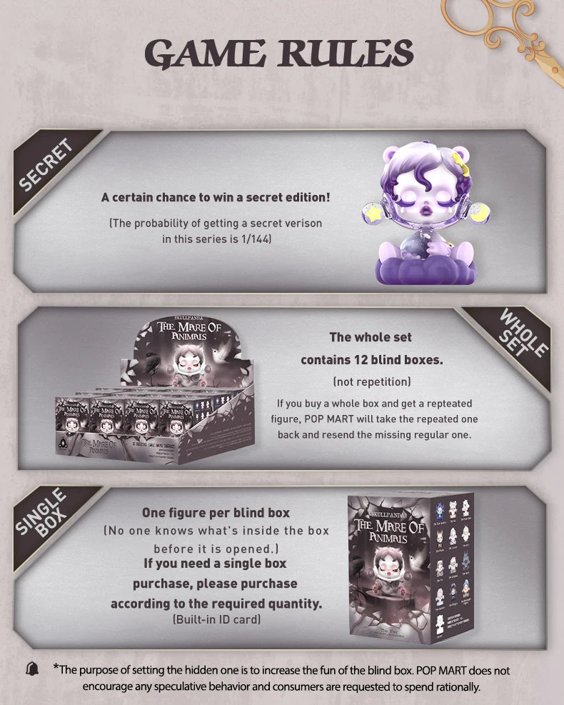POP MART SKULLPANDA The Mare of Animals Series Blind Box Figures (Pre-Order)