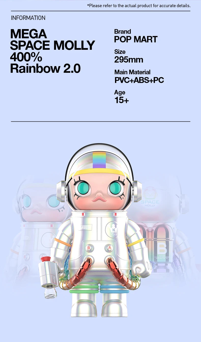 POP MART MEGA SPACE MOLLY 400% Rainbow 2.0 Limited Edition