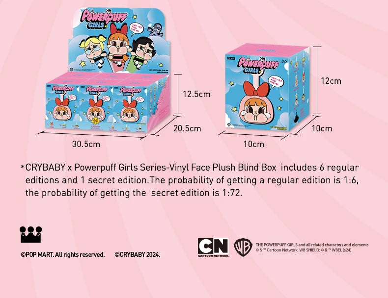 POP MART CRYBABY x Powerpuff Girls Vinyl Face Plush Blind Box