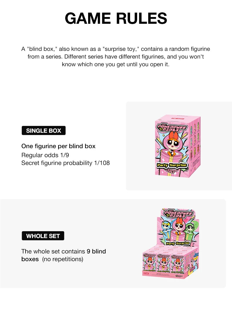 POP MART The Powerpuff Girls Party Surprise Blind Box Figures