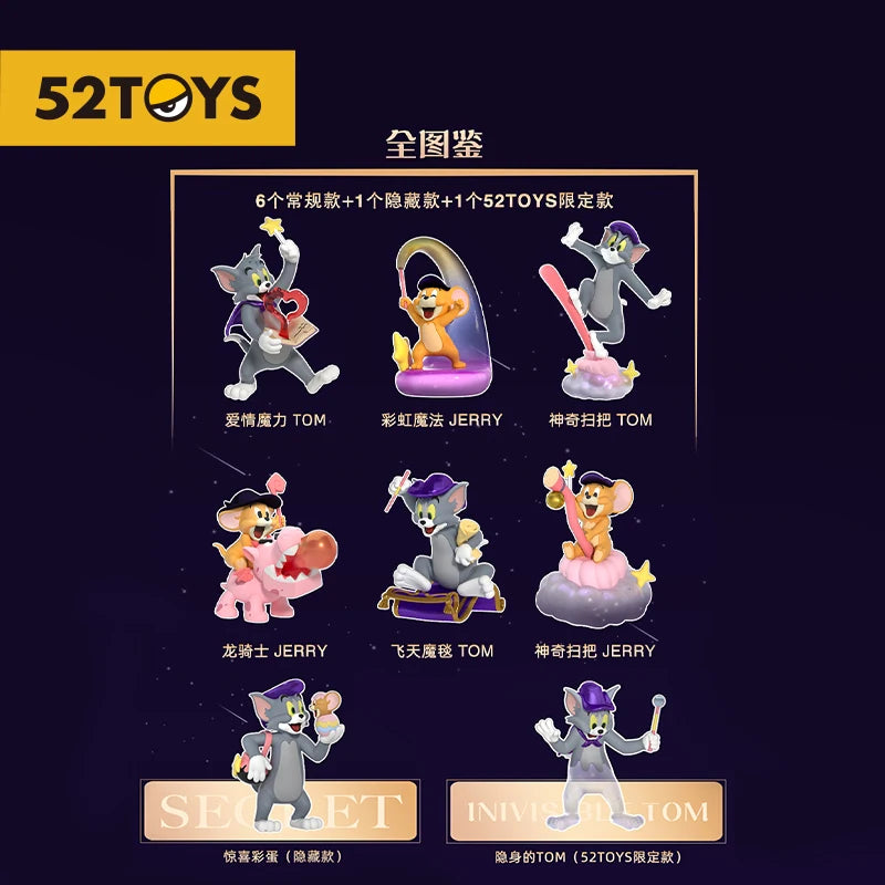 52TOYS Blind Box Tom and Jerry Fantasy Magic, 1PC Action Figure Collectible Toy Desktop Decoration