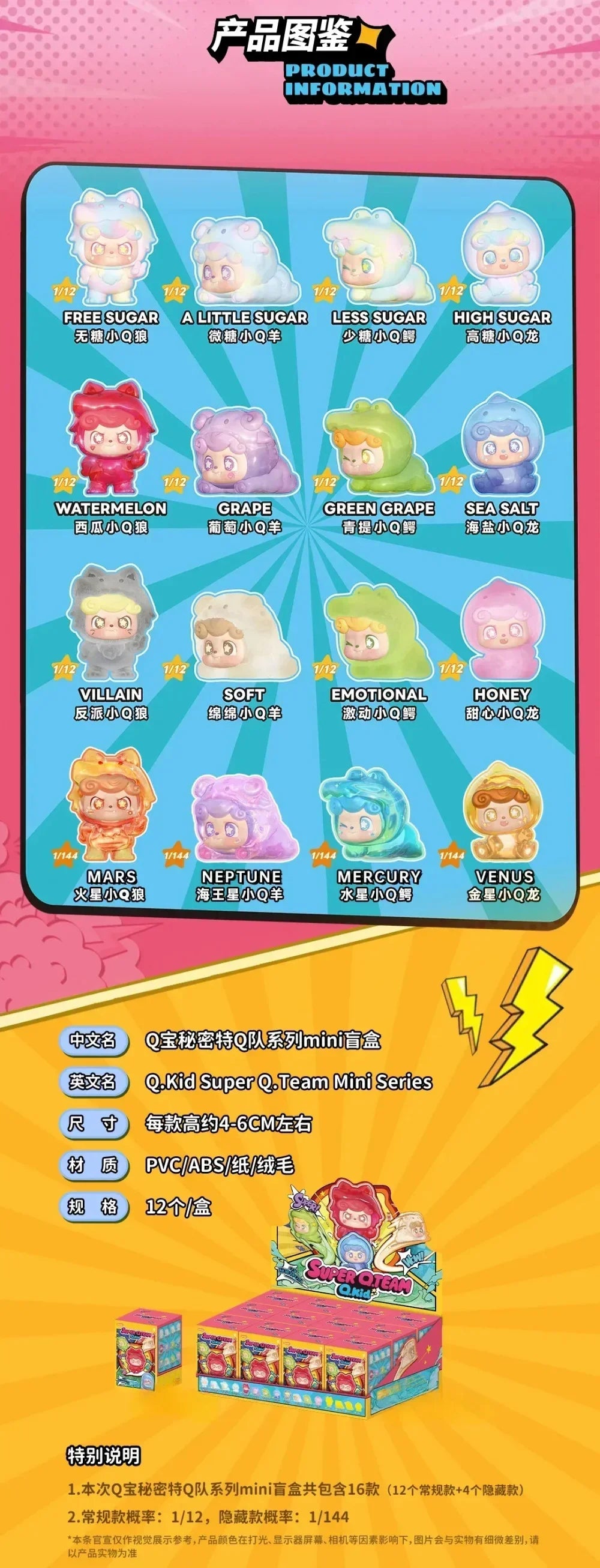 Q.Kid Super O.Team Mini Series Blind Box Collectible Figures