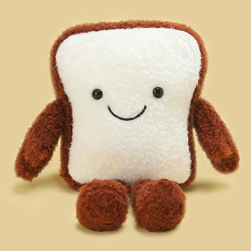 Kawaii Bakery Plush Set – Hamburger, Egg Tart, Toast, Bagel & Dorayaki Plushies