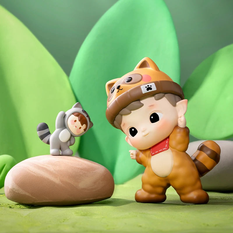 POP MART HACIPUPU Adventures In The Woods figure in tiger costume with woodland friend