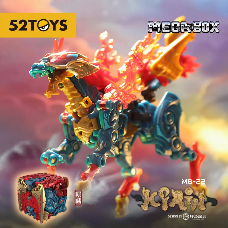 52TOYS MegaBox MB-22 Kirin transforming mecha beast with cube form shown
