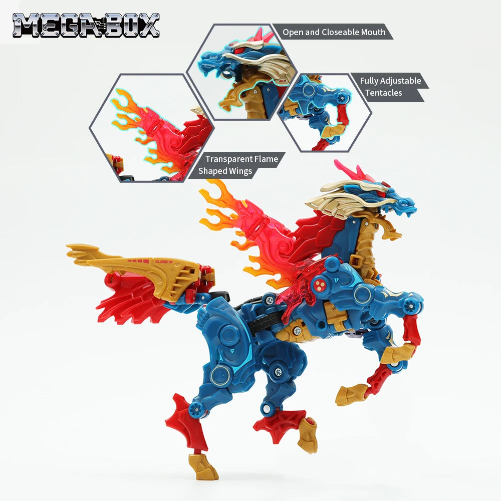 52TOYS MegaBox MB-22 Kirin transformation sequence from cube to mecha beast