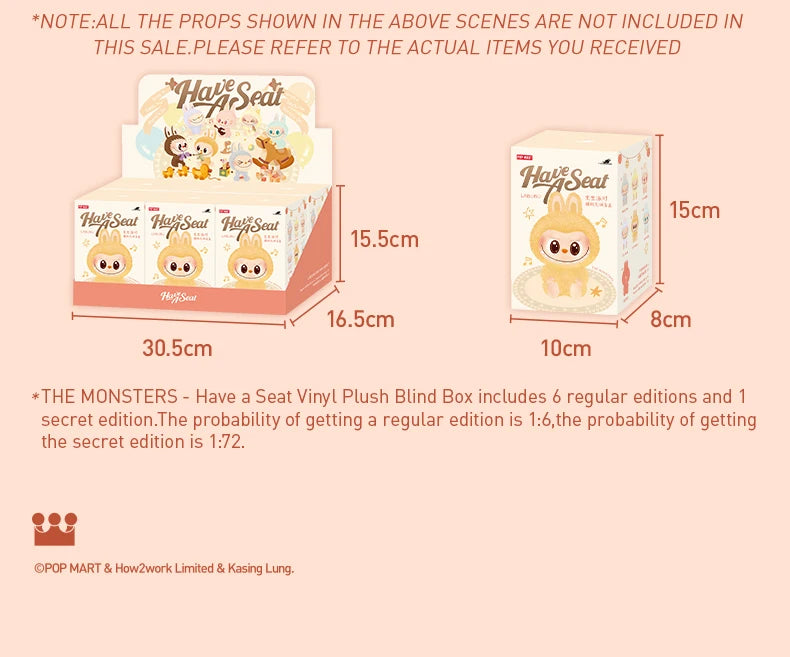 POP MART THE MONSTERS Labubu Have a Seat Vinyl Plush Blind Box