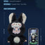 Product information for a plush toy with a size comparison on a dark blue background