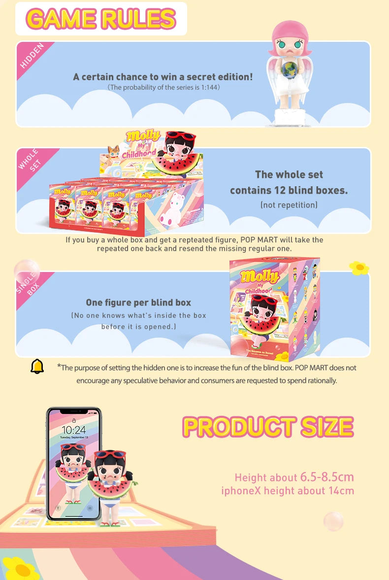 POP MART Molly My Childhood Series Blind Box Figures (Pre-Order)