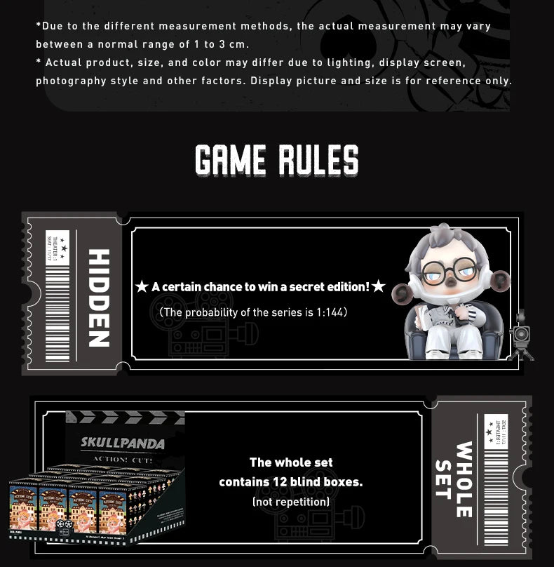 POP MART SKULLPANDA Action Cut! Series Blind Box Figures (Pre-Order)