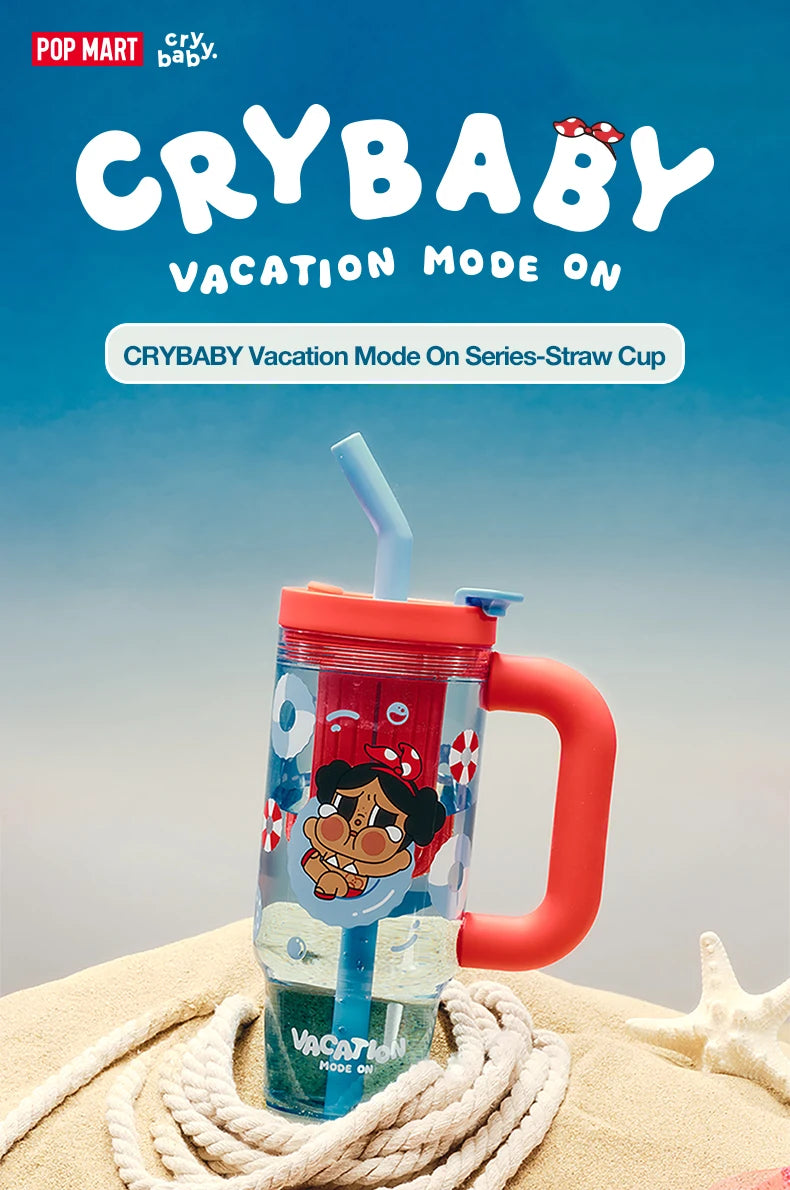 POP MART CRYBABY Vacation Mode On Straw Cup
