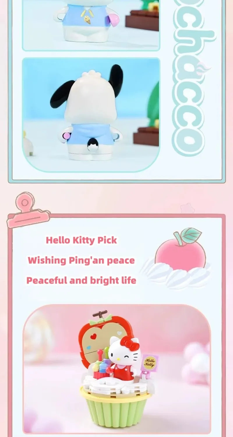 KEEPPLEY Sanrio Cake Cup Series Building Blocks Kuromi My Melody Cinnamoroll Pompompurin