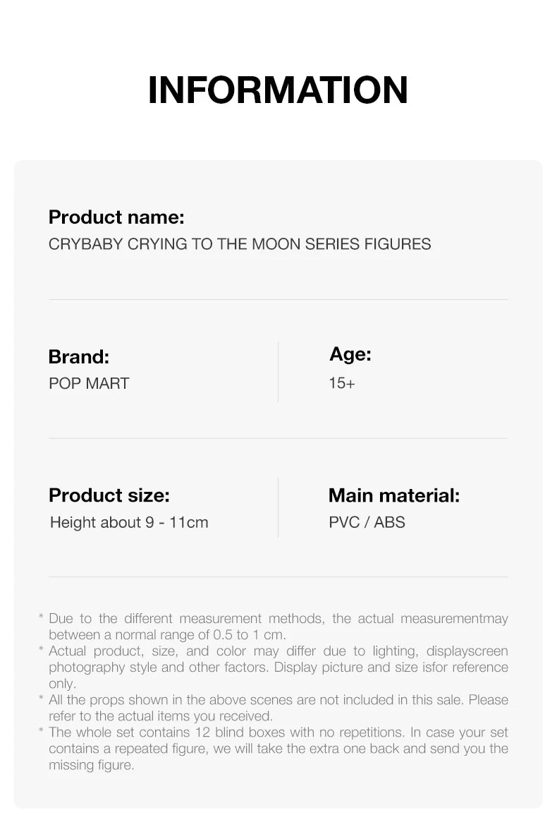 POP MART Crybaby Crying to the Moon Series Blind Box Figures