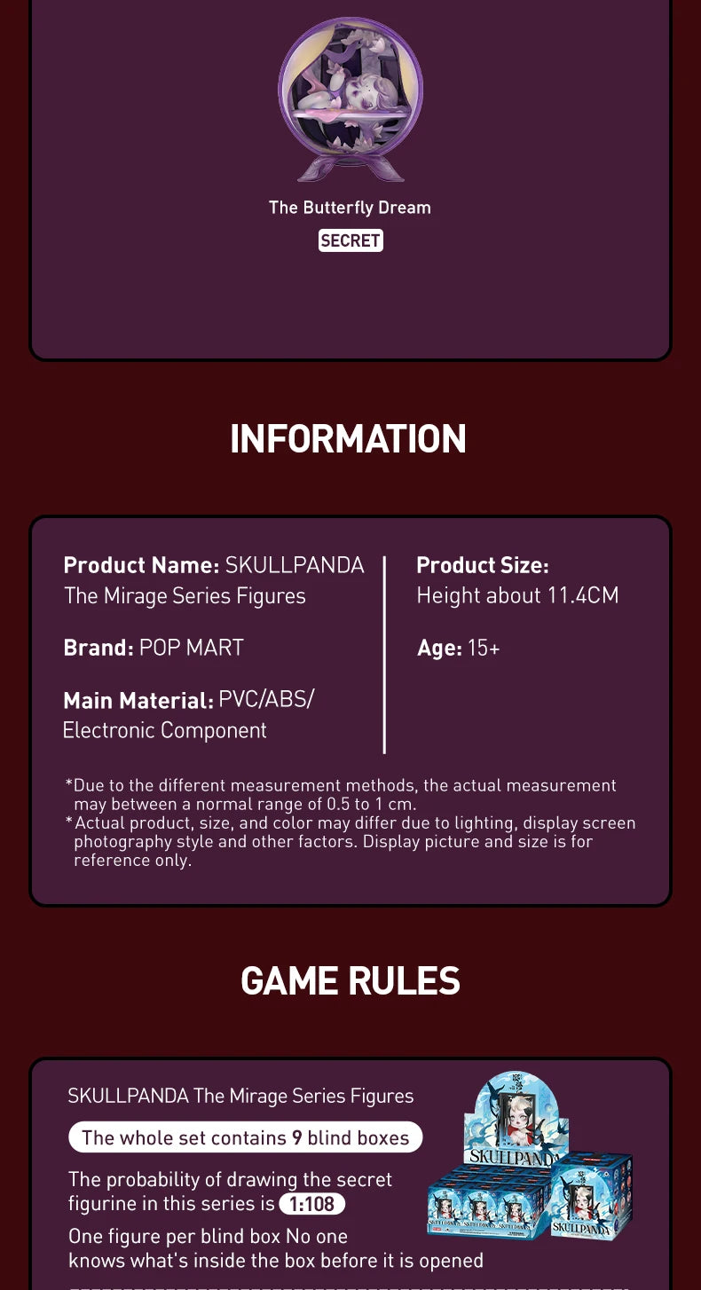 POP MART SKULLPANDA The Mirage Series Blind Box Figures