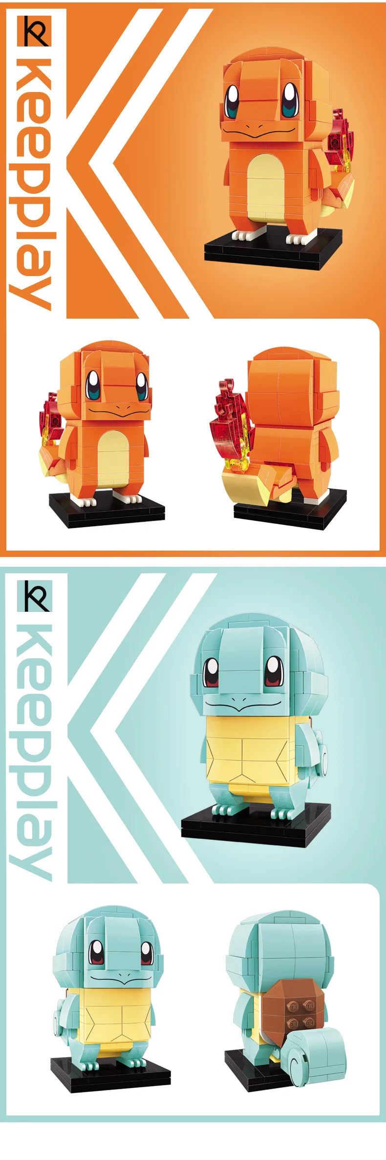 KEEPPLEY Pokémon Brickhead Series Building Blocks Pikachu Bulbasaur Psyduck