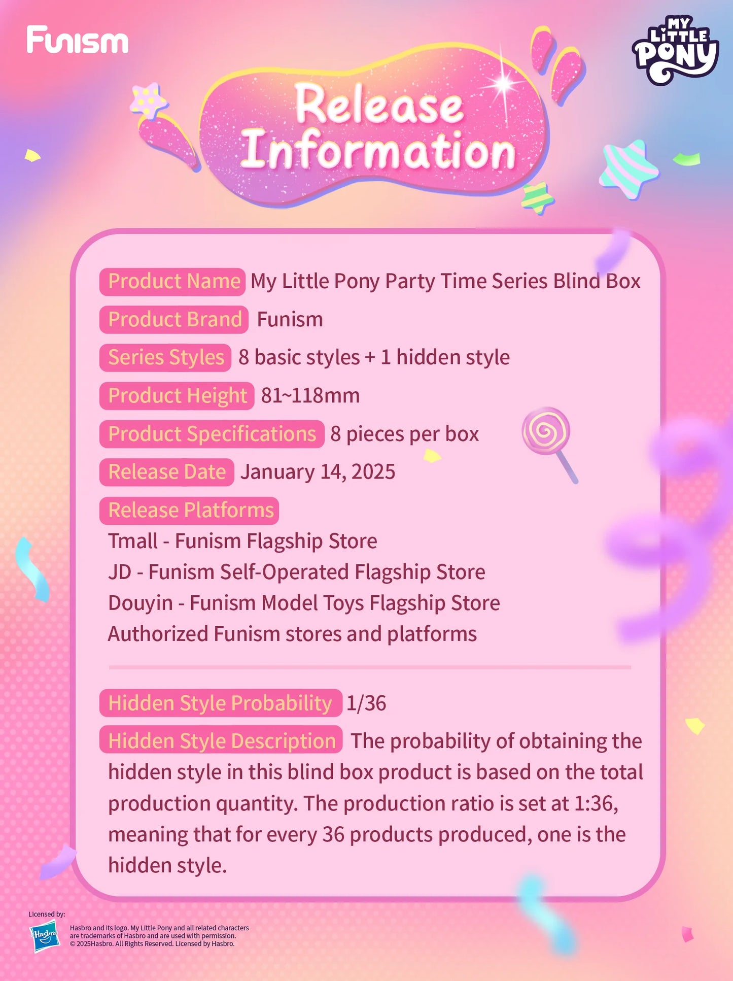FUNISM My Little Pony Party Moment Series Blind Box Figures