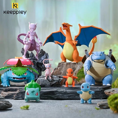 BlindBox KEEPPLEY Pokemon Building Blocks Greninja Pikachu Charizard Blastoise Bulbasaur Children's Assembled Toy Model Ornam