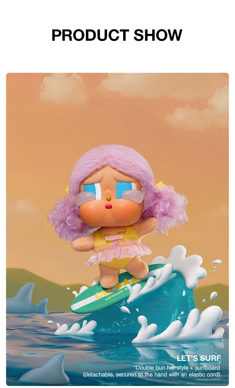POP MART Crybaby Vacation Mode On Vinyl Plush Pendant Blind Box