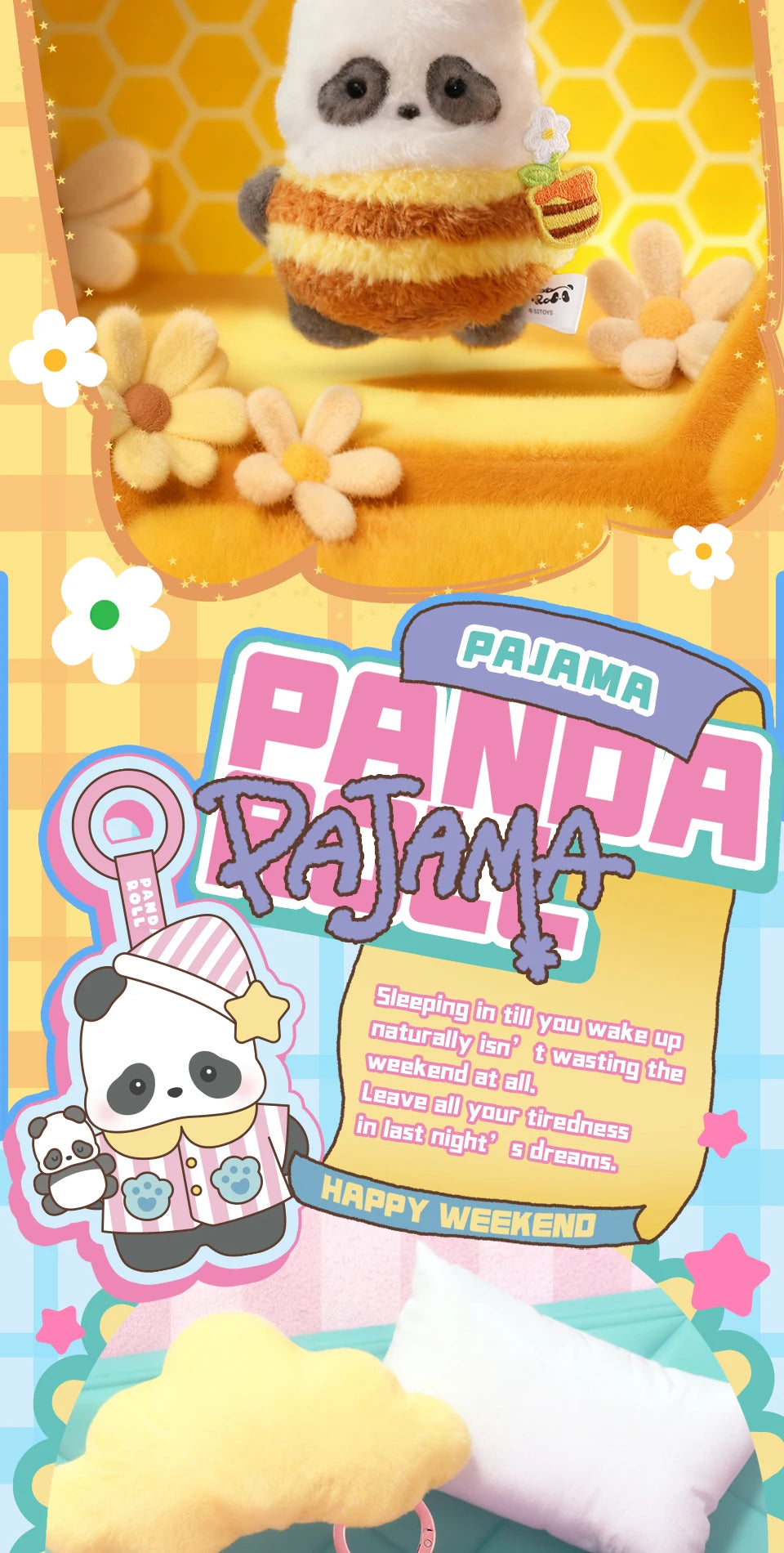 52TOYS Panda Roll Happy Weekend Series Blind Box Plush Collectible