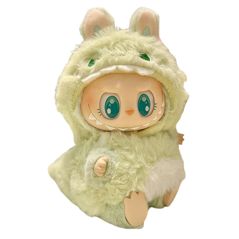 Labubu 17cm Plush Doll Clothes Outfit | K-Pop Inspired Overalls & Party Accessories (Clothing Only)